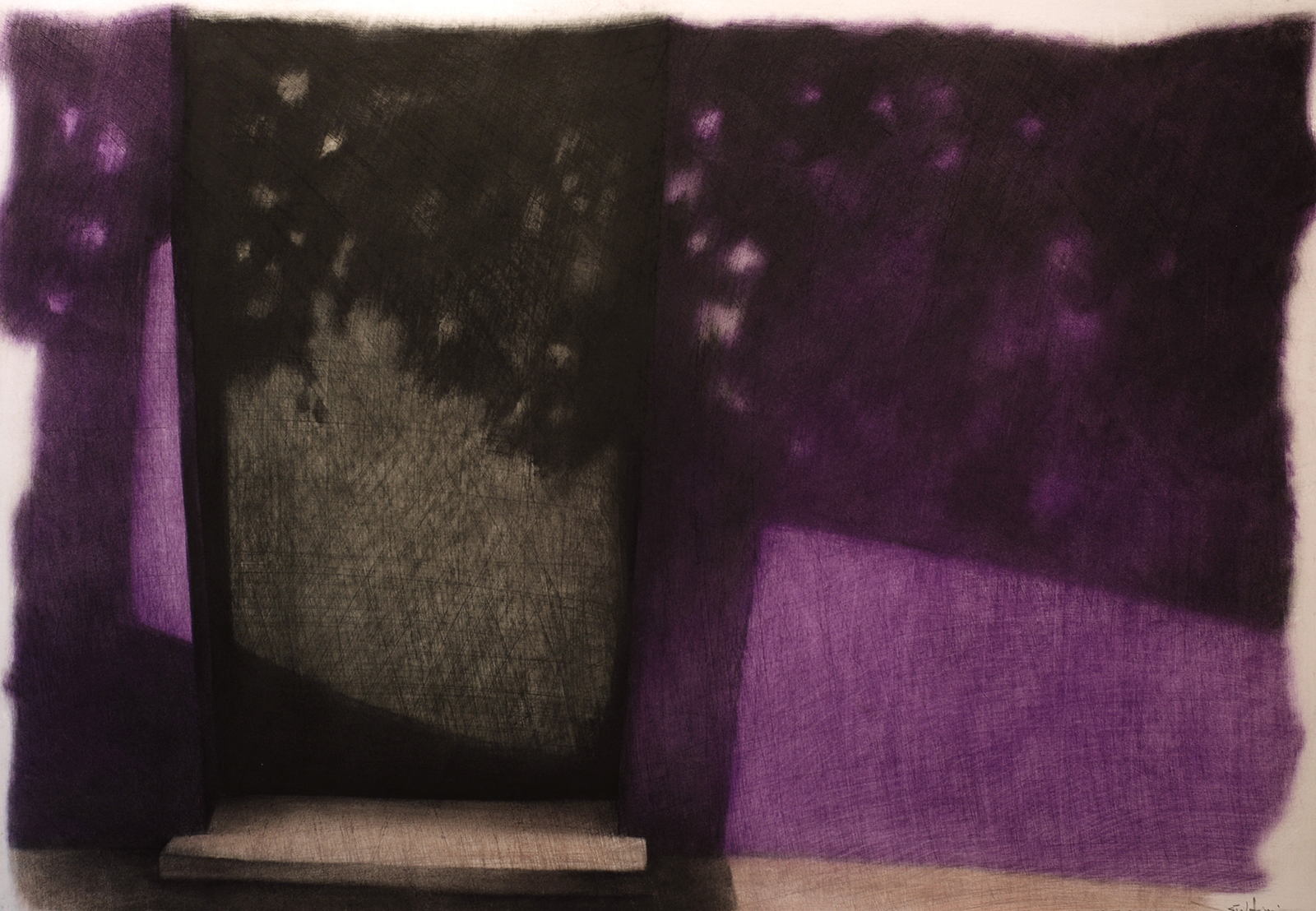 Sotto la pergola, 1993, pastello su cartoncino, 510 x 730 mm.